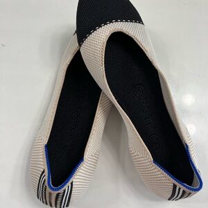 Rothy's Black and Cream Women's Flats